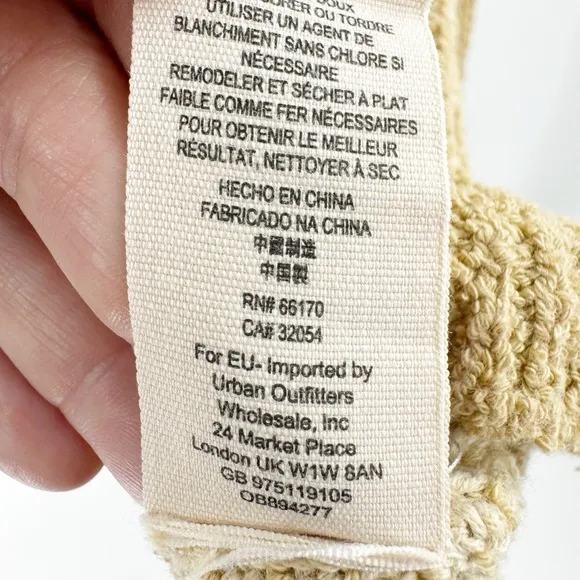 ✅ FREE PEOPLE V-NECK COTTON BLEND CROPPED SWEATER TAN SIZE X-SMALL OVERSIZED
