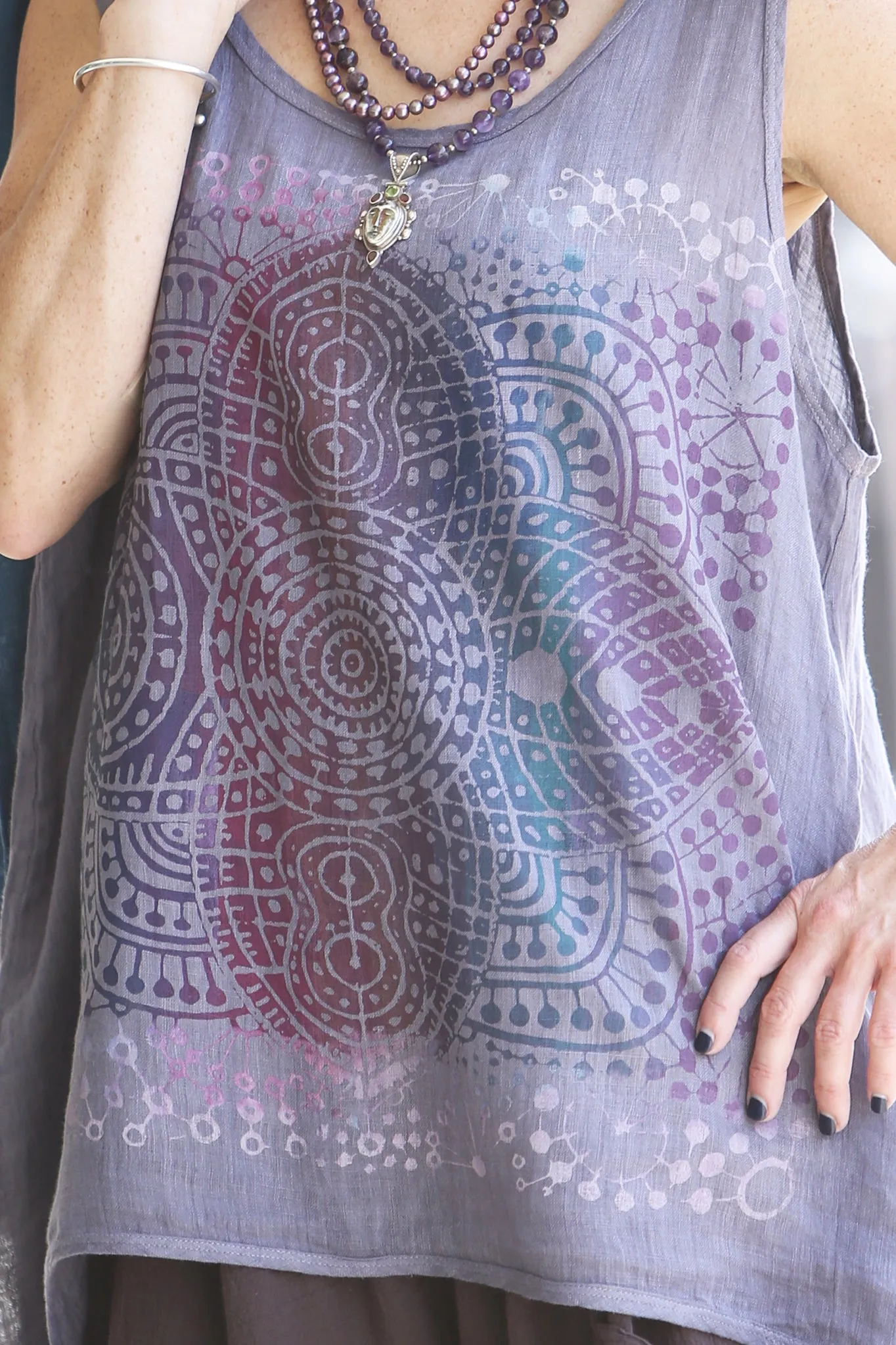 1196 Linen Tank Smoky Amethyst-P