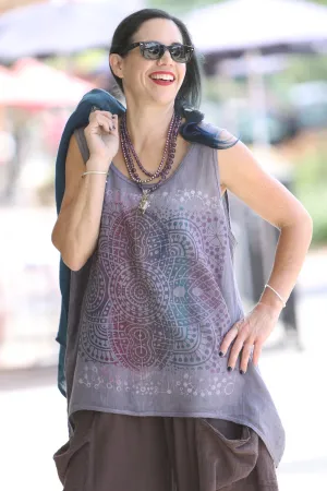 1196 Linen Tank Smoky Amethyst-P