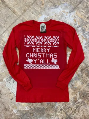 1451 Christmas Sweater Y'all Tee