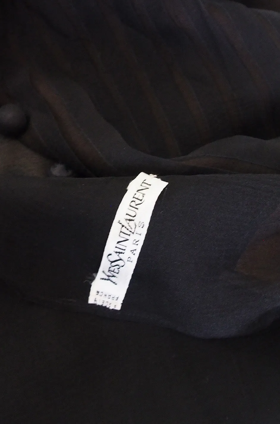 1976 Yves Saint Laurent Haute Couture Silk Chiffon Top