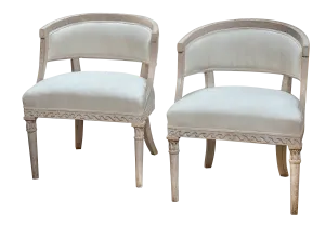 19th Century Pair of Swedish Barrel Back Chairs