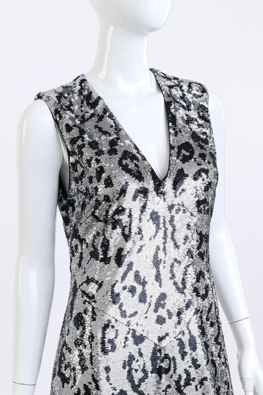 2016 Resort Collection Snow Leopard Sequin Gown