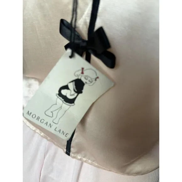 $215 NWT Morgan Lane Pink Bow Silk Cami Pajama PJ Tank Small S