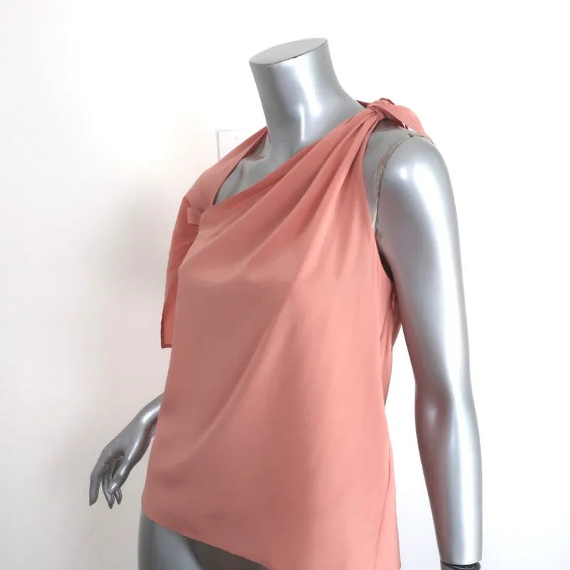 3.1 Phillip Lim Knotted One Shoulder Top Pink Stretch Silk Size 2