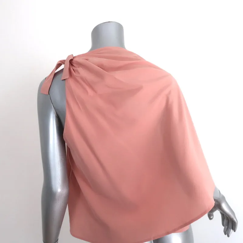 3.1 Phillip Lim Knotted One Shoulder Top Pink Stretch Silk Size 2