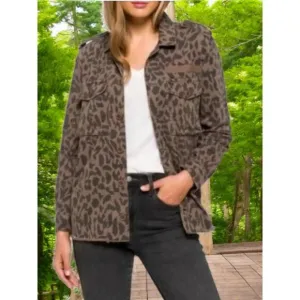 60% OFF NWT Pistola Jagged Leopard Print Cotton Utility Jacket Small MSRP $160