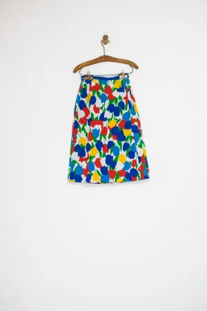 70’s REVERSIBLE TULIP WRAP SKIRT / MEDIUM