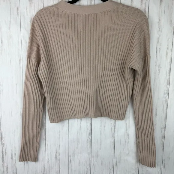 Abercrombie and Fitch tan button sweater cardigan Small