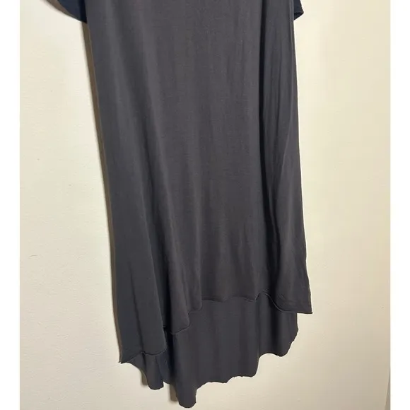 AllSaints Silk Viscose Black &amp; Gray High Low Hem Dress US 0 EU 32