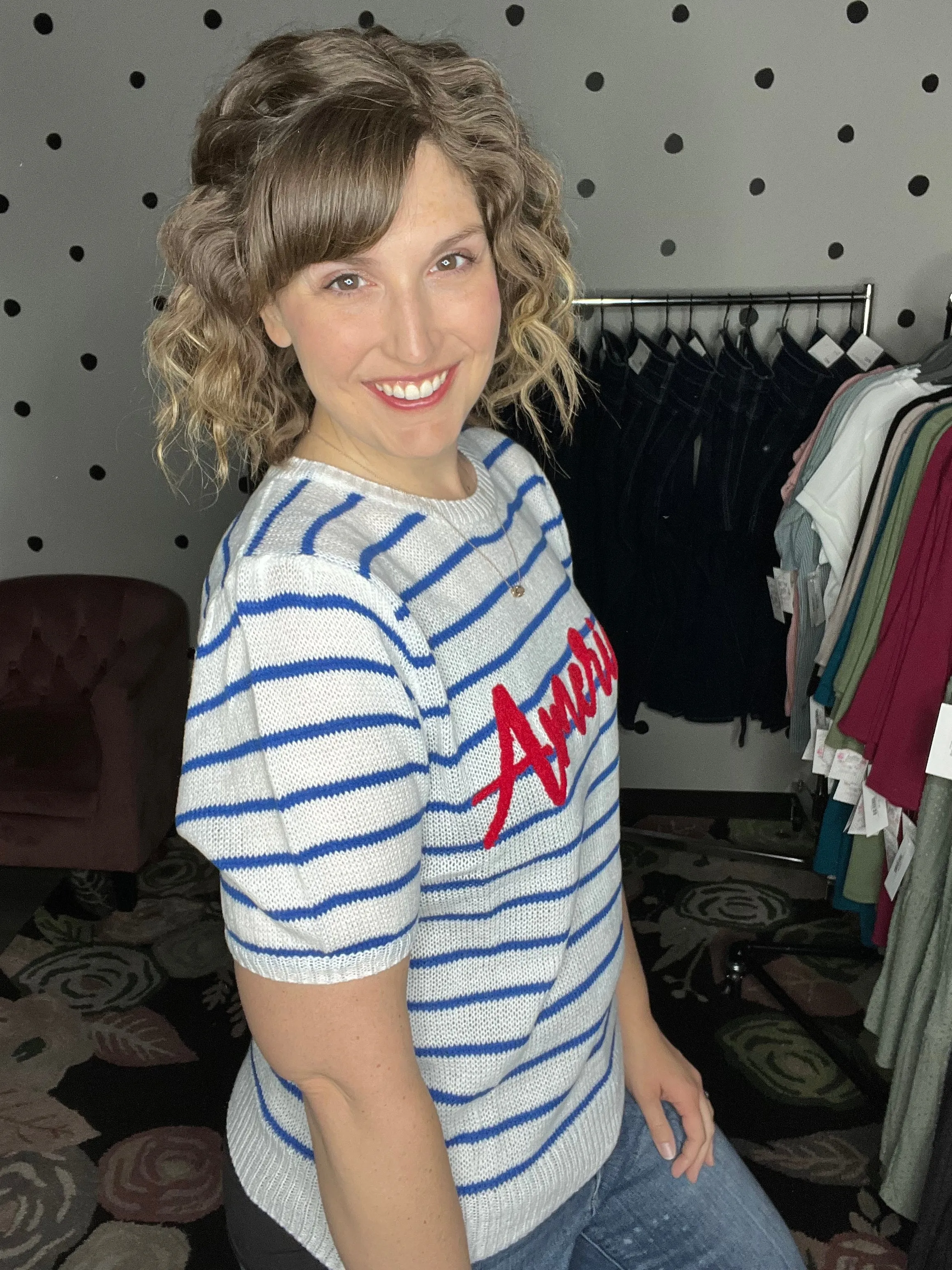 America Short Sleeve Sweater