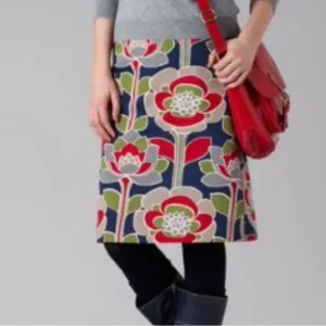 ANTHROPOLOGIE Boden A-Line Lotus Flower Skirt Knee Length Floral Pencil Size 6