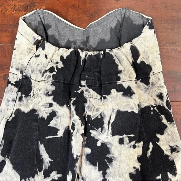 ANTHROPOLOGIE Current/Elliott The Tulip Dress Cloud Wash Strapless Denim Mini 2