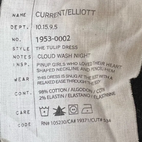 ANTHROPOLOGIE Current/Elliott The Tulip Dress Cloud Wash Strapless Denim Mini 2