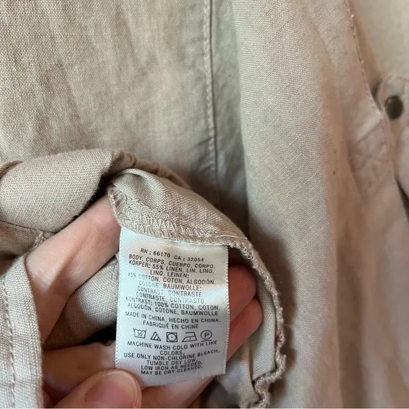 Anthropologie Hei Hei Ronan Camo Linen Cotton Utility Jacket Size XS