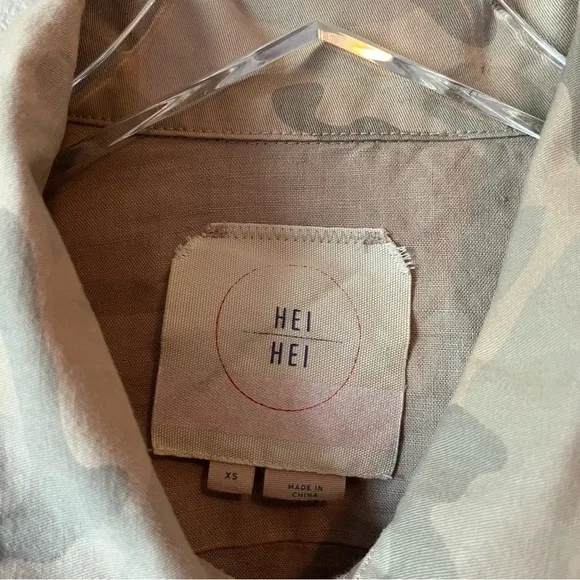 Anthropologie Hei Hei Ronan Camo Linen Cotton Utility Jacket Size XS