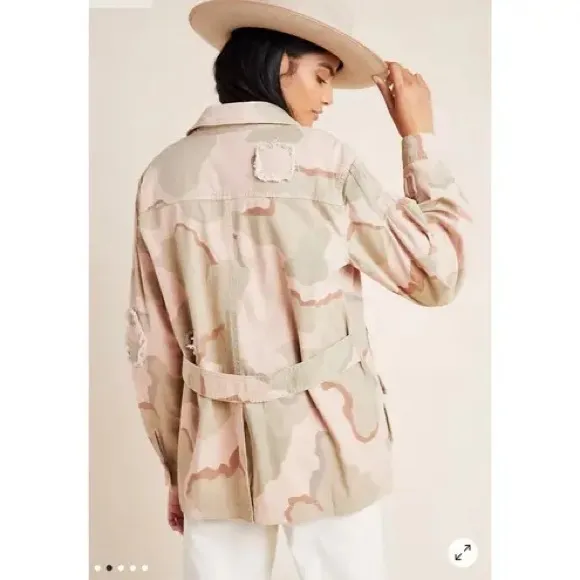 Anthropologie Lida Utility Jacket Light Camo Size XS