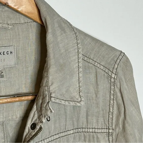 Anthropologie Marrakech Linen Utility Cargo Jacket Medium