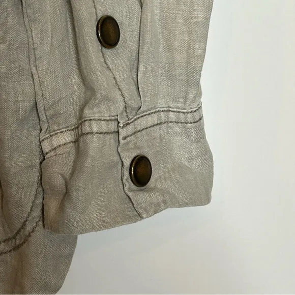 Anthropologie Marrakech Linen Utility Cargo Jacket Medium