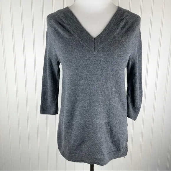 Anthropologie Moth Merino Wool V-Neck Sweater XS