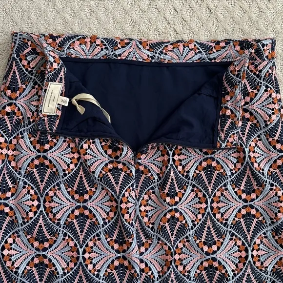 Anthropologie Moulinette Soeurs Svetla Lace Pencil Skirt Navy Size 14 NWT