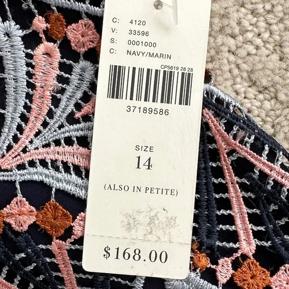 Anthropologie Moulinette Soeurs Svetla Lace Pencil Skirt Navy Size 14 NWT