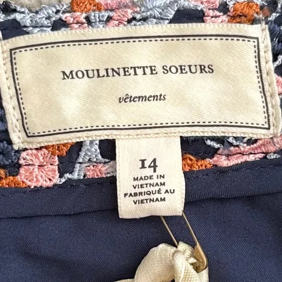 Anthropologie Moulinette Soeurs Svetla Lace Pencil Skirt Navy Size 14 NWT