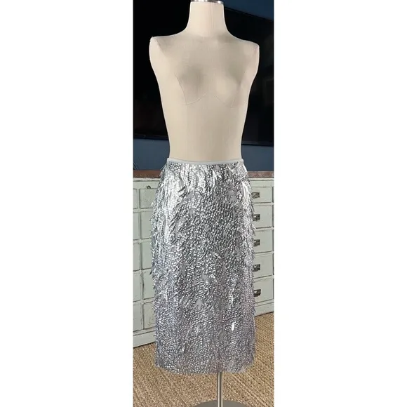 Anthropologie Sequined Fringe Skirt 8