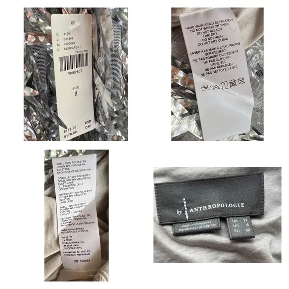 Anthropologie Sequined Fringe Skirt 8