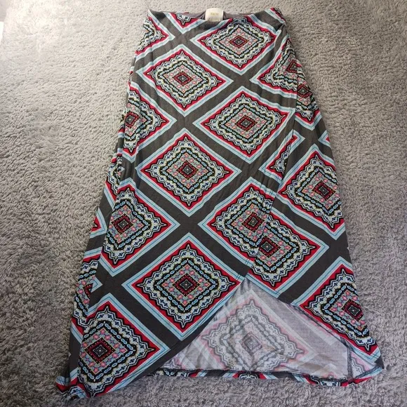 Anthropology Maeve Maina Gray Tulip Maxi Skirt Diamond Boho Chic Casual Small