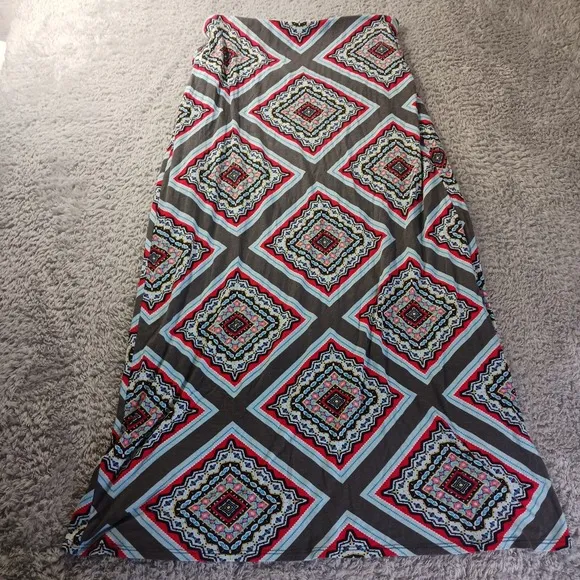 Anthropology Maeve Maina Gray Tulip Maxi Skirt Diamond Boho Chic Casual Small