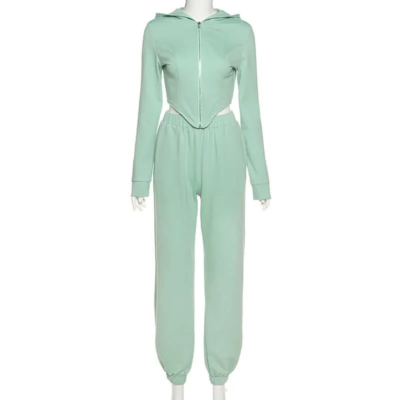Asymmetrical Hoodie Sweat Set