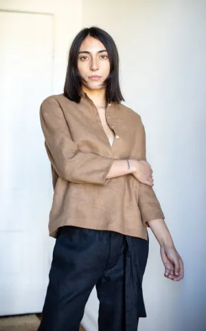 Atelier Top in Ginger Linen