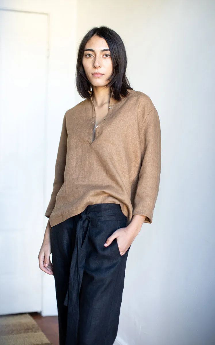 Atelier Top in Ginger Linen