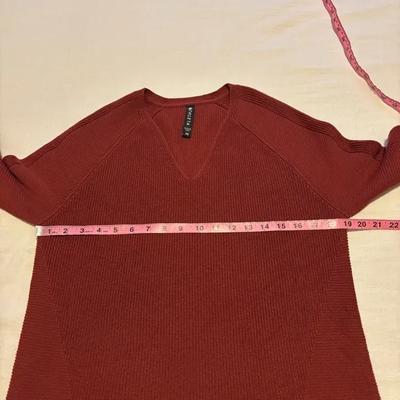 Athleta Hanover V-Neck Sweater | Canyon Red | XS