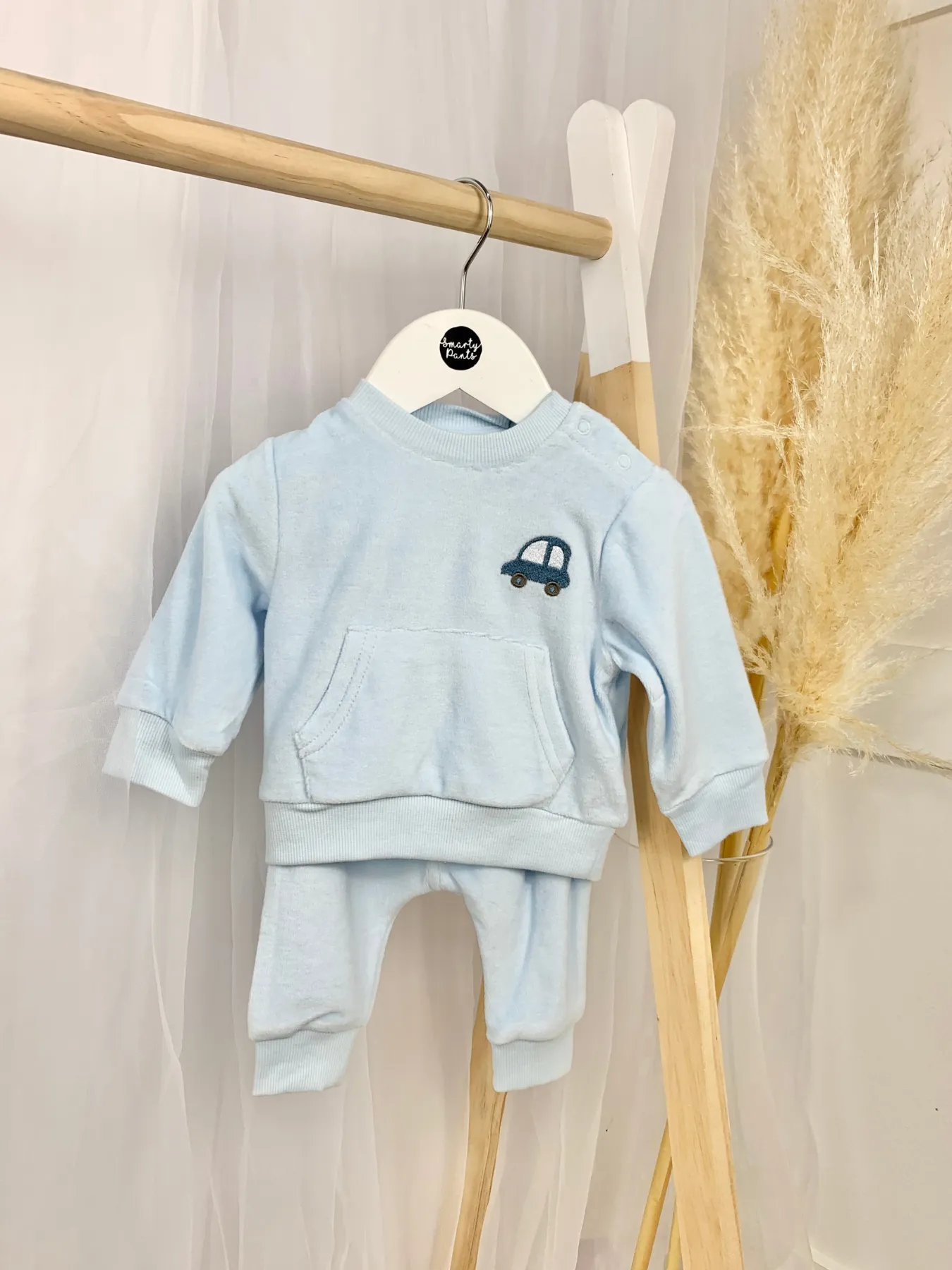 Baby Boy Velour Car 2 Piece Outfit Set