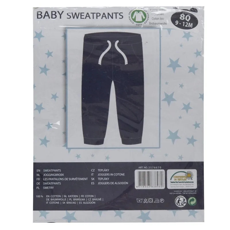 BABY ORGANIC COTTON JOG PANT-NAVY (3-18 MONTHS) (PK6) 12SL002