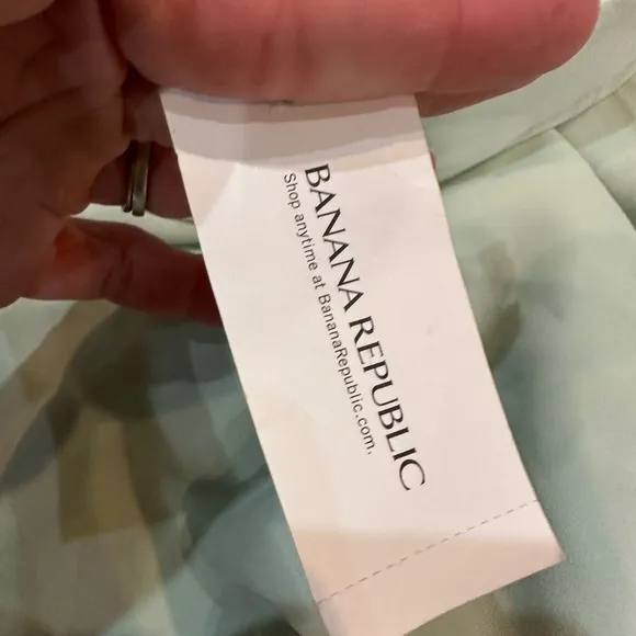 Banana Republic light green asymmetrical midi skirt