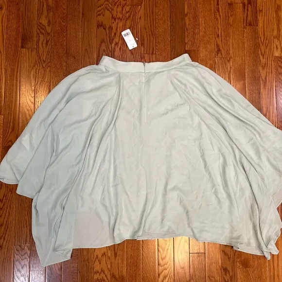 Banana Republic light green asymmetrical midi skirt