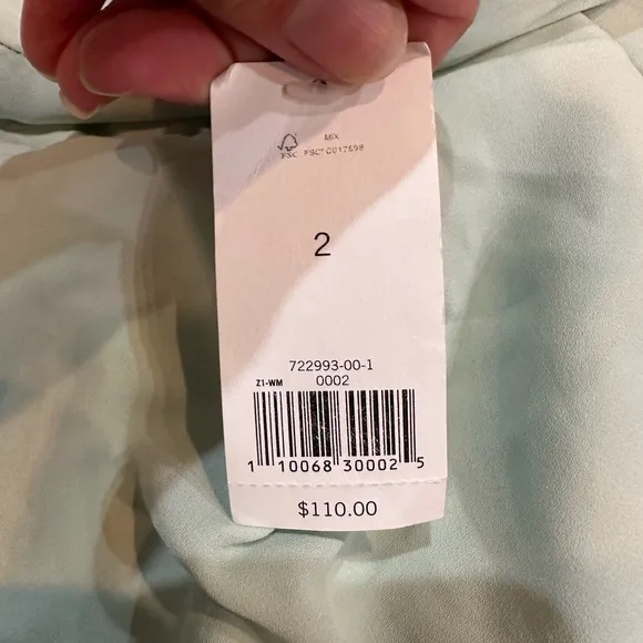 Banana Republic light green asymmetrical midi skirt