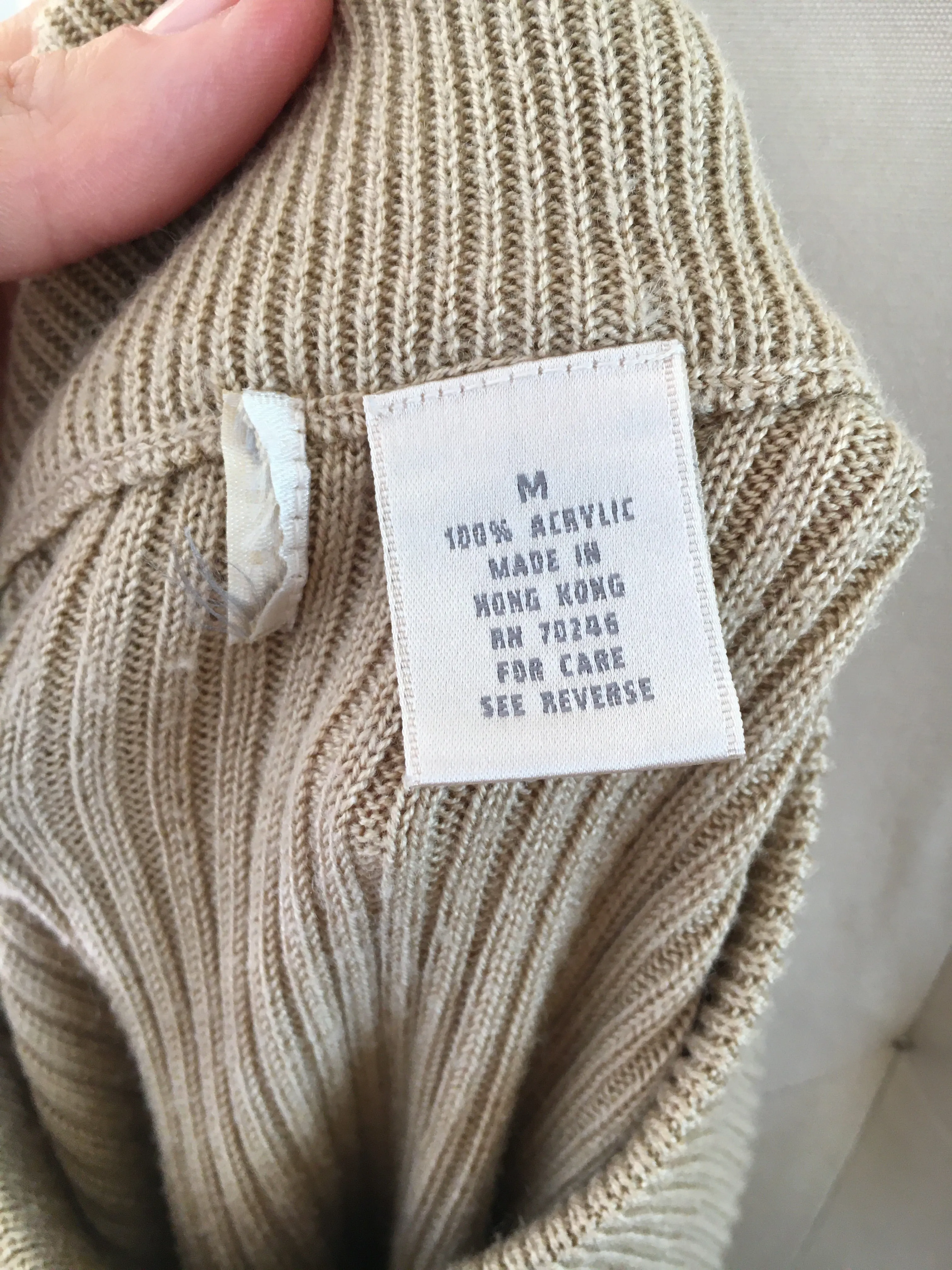 Beige Mock Neck Light Sweater Top