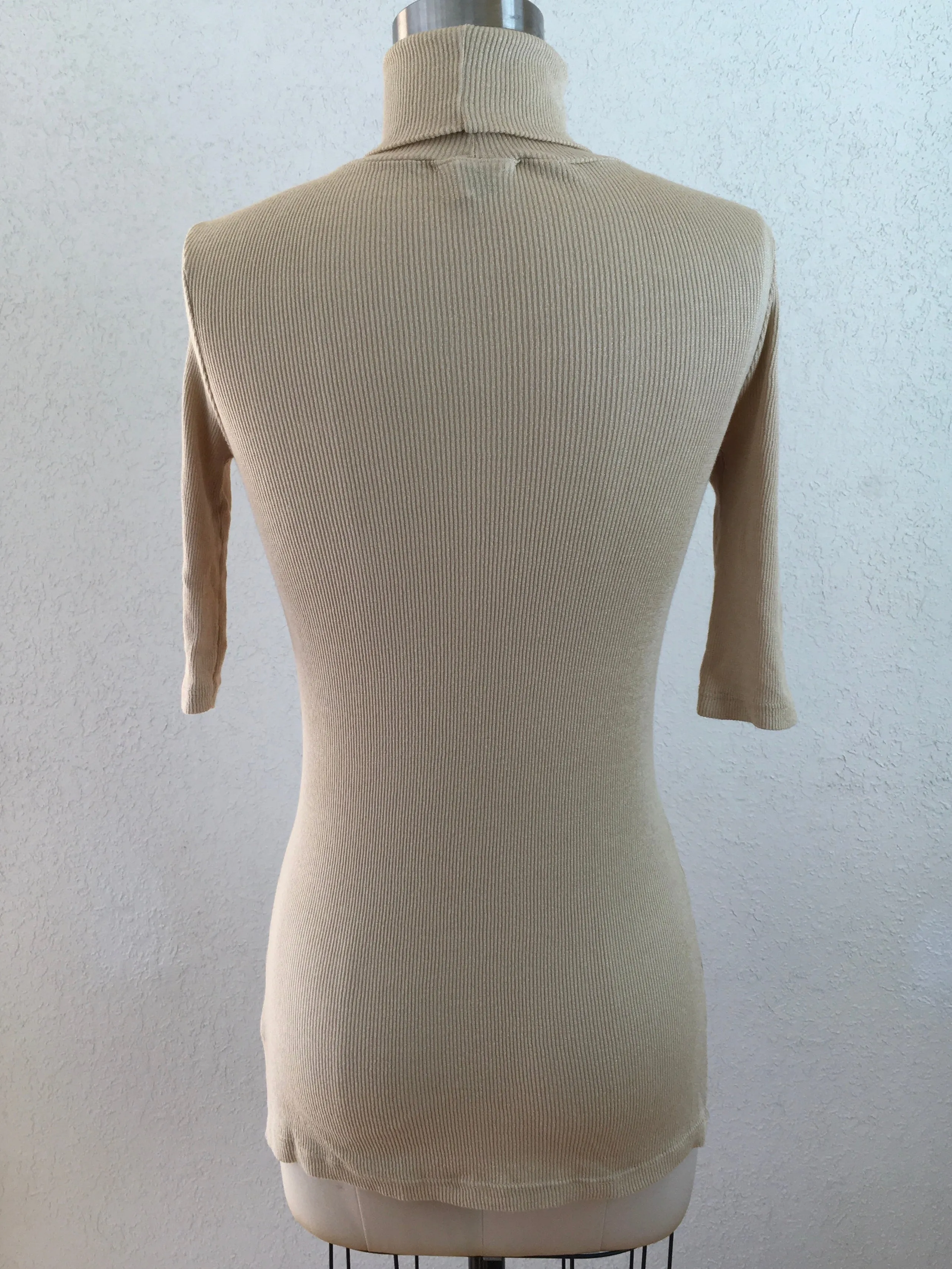 Beige Short Sleeve Long Top