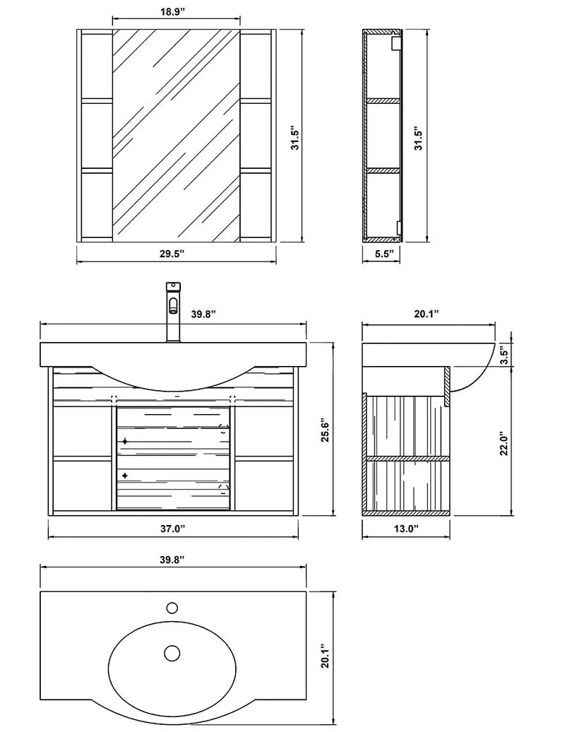 Bellaterra Home Langdon 29.5" x 31.5" Surface Mounted Medicine Cabinet