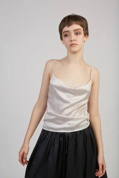 Benve silk stretch top in Silver