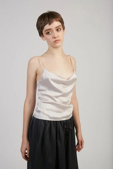 Benve silk stretch top in Silver