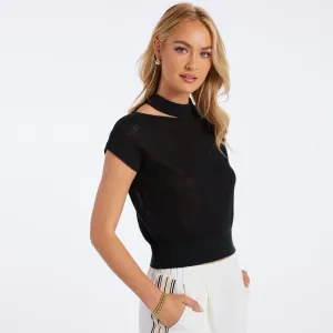 Bishop   Young Alexis Cut Out Sweater - Black