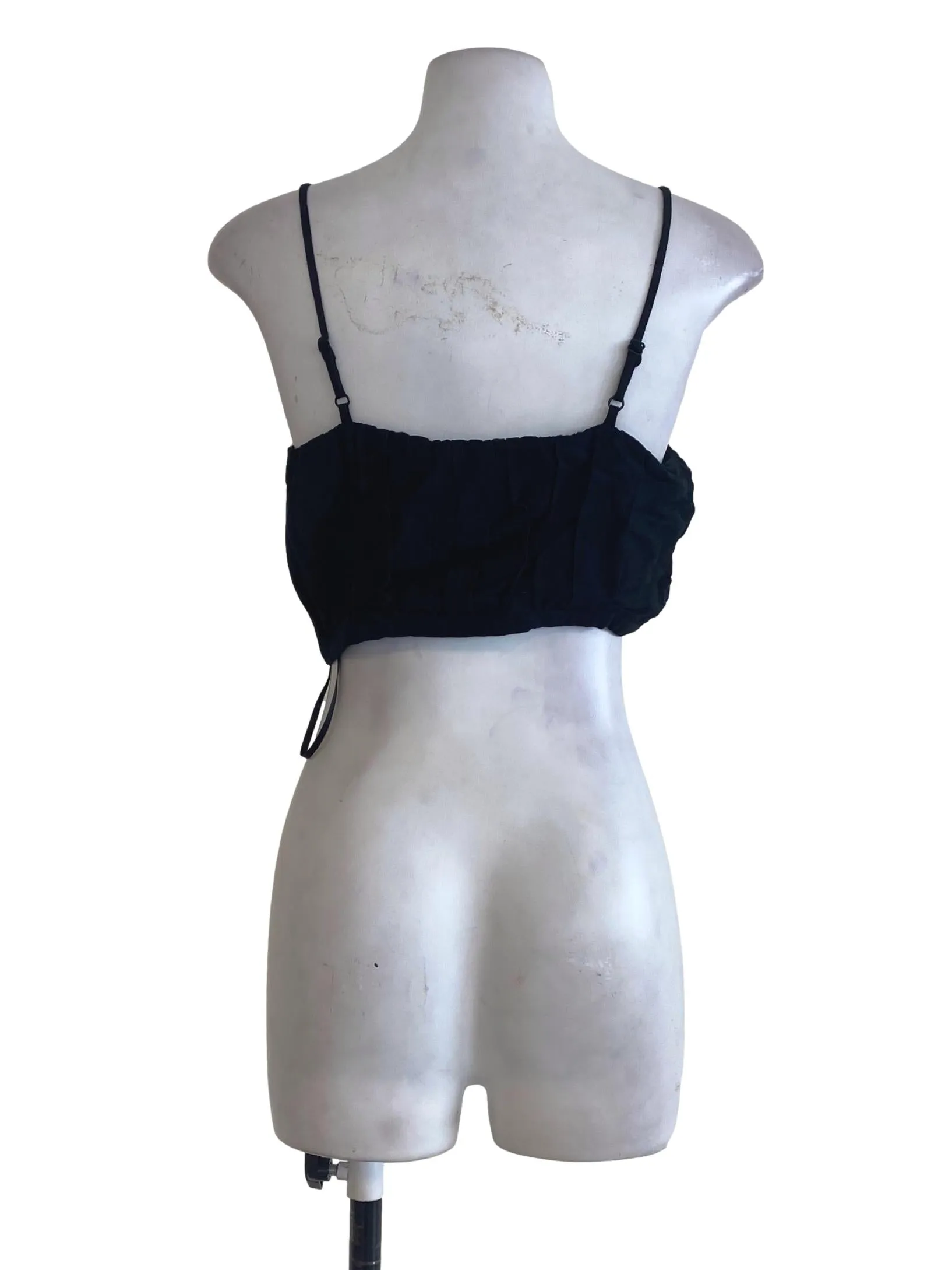 Black Linen Crop Top LB