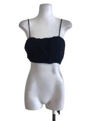 Black Linen Crop Top LB