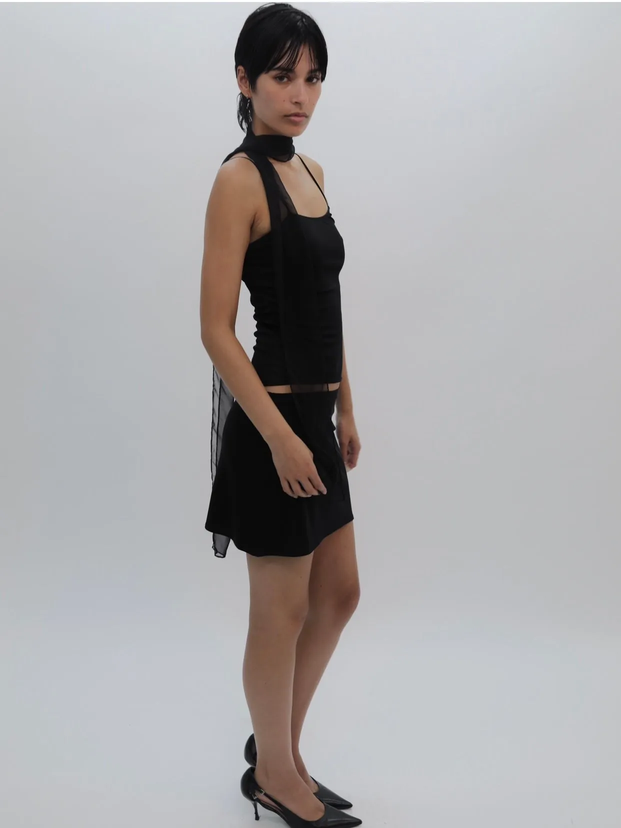 BLACK SILK TANK TOP   DEADSTOCK