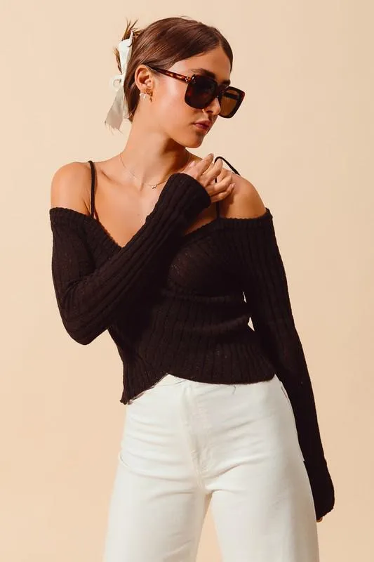 Black V neck Sweater